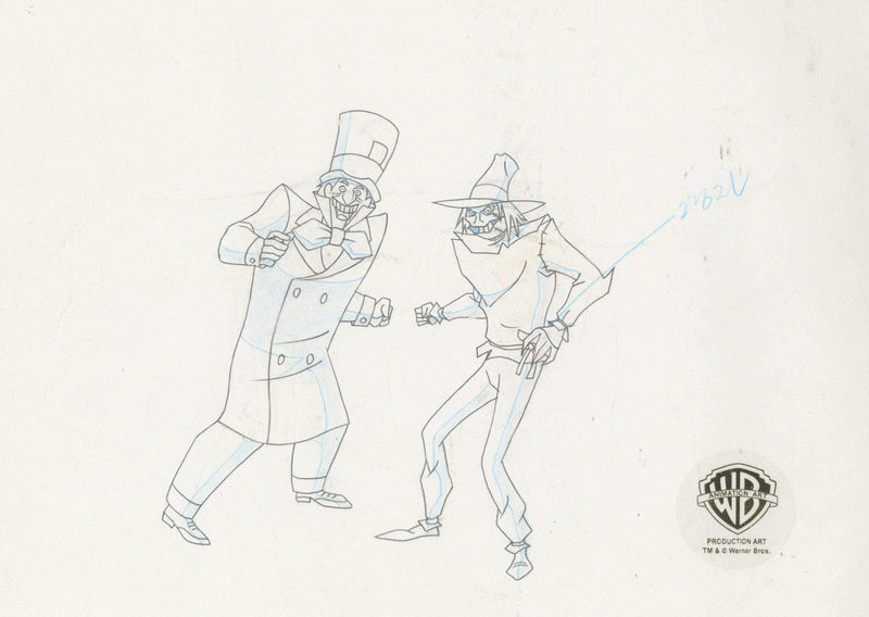 Batman The Animated Series Original Production Drawing: Mad Hatter and Scarecrow - Choice Fine Art