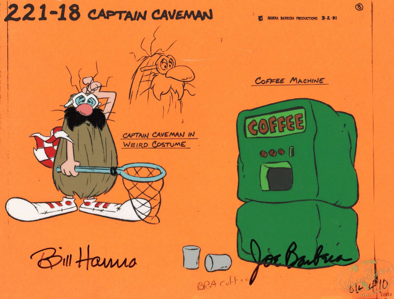 Captain Caveman Model Sheet Printed BG - Choice Fine Art