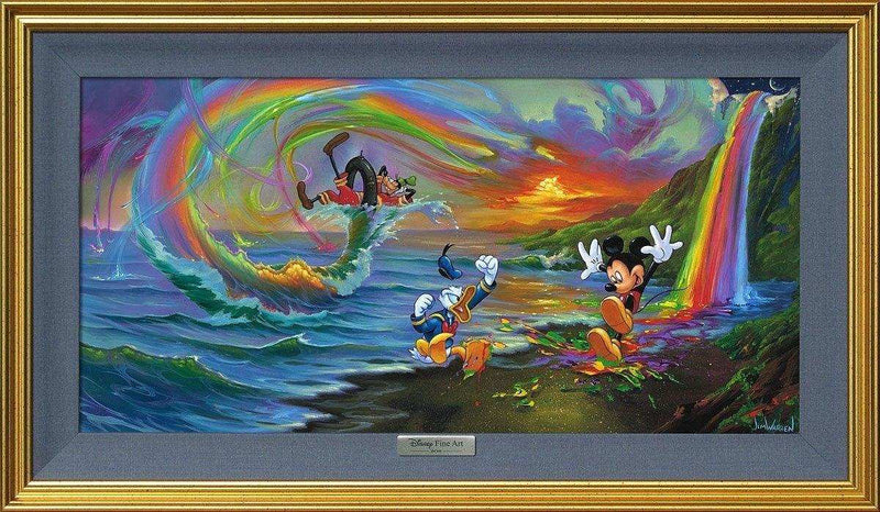 Disney Silver Series: Mickey And The Boys At Rainbow Falls - Choice Fine Art