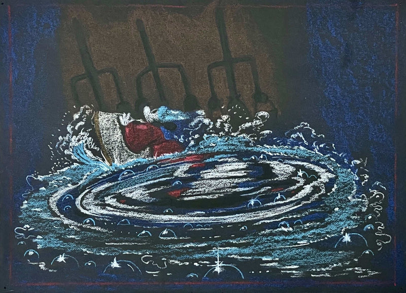 Fantasia Original Pastel Storyboard: Mickey Mouse as the Sorcerer's Apprentice - Choice Fine Art