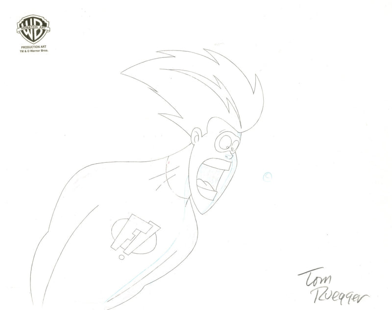 Freakazoid Original Production Cel with Matching Drawing Signed by Tom Ruegger: Freakazoid - Choice Fine Art