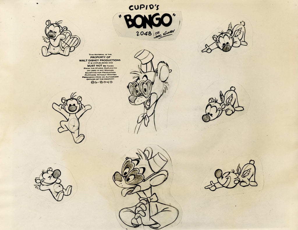 Fun and Fancy Free Original Production Model Sheet: Cupid's "Bongo" - Choice Fine Art