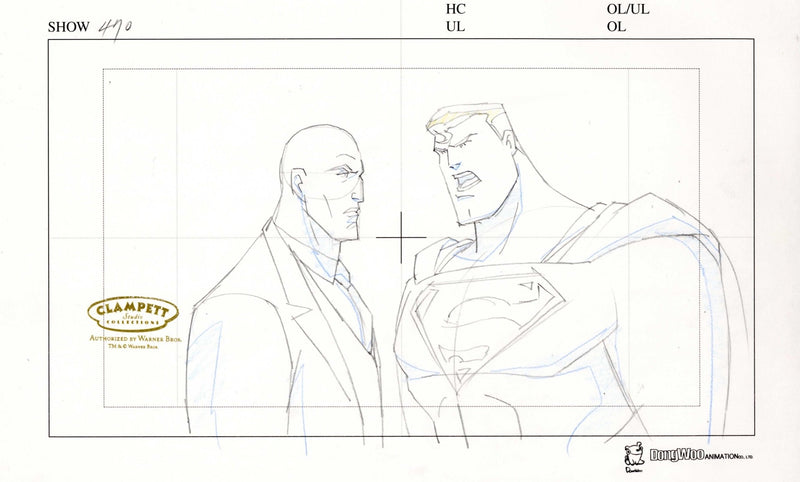 Justice League Original Production Drawing: Superman and Lex Luther - Choice Fine Art