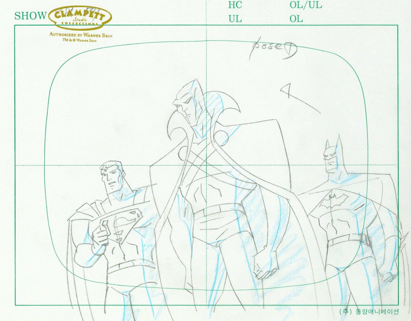 Justice League Original Production Drawing: Superman, Batman, and Martian Manhunter - Choice Fine Art