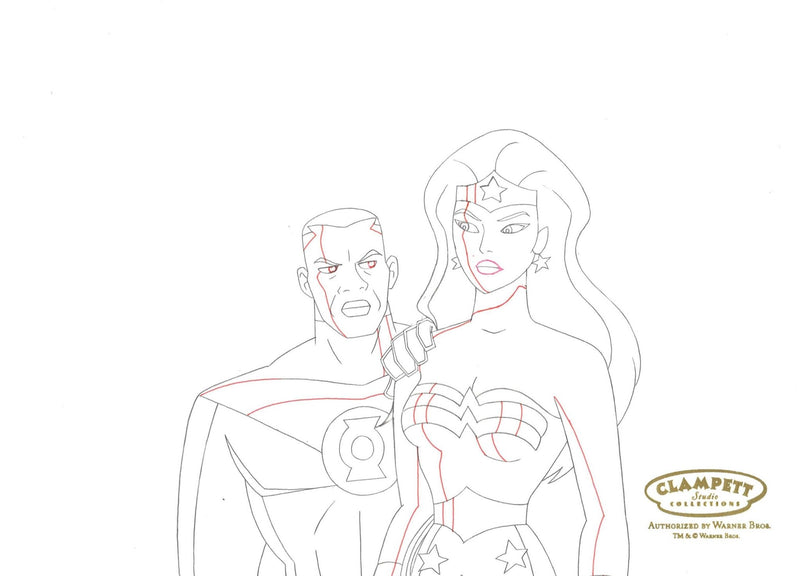 Justice League Original Production Drawing: Wonder Woman and Green Lantern - Choice Fine Art
