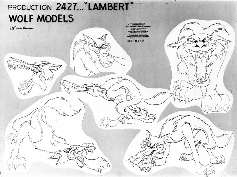 Lambert The Sheepish Lion Original Production Model Sheet: Wolf Models - Choice Fine Art