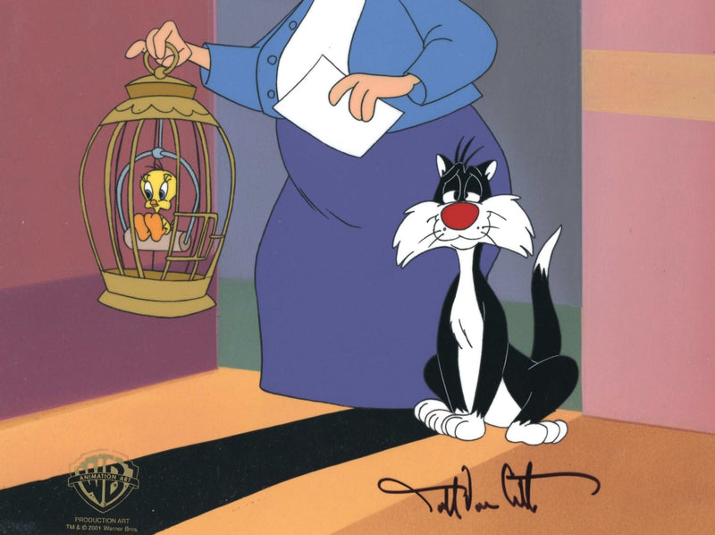 Looney Tunes Original Production Cel on Original Background: Sylvester and Tweety - Choice Fine Art