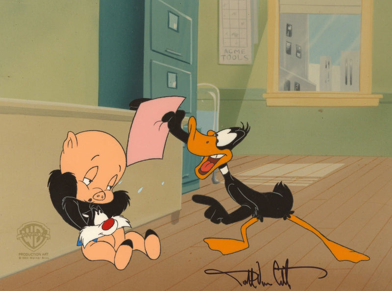 Looney Tunes Original Production Cel: Porky, Daffy, and Sylvester - Choice Fine Art
