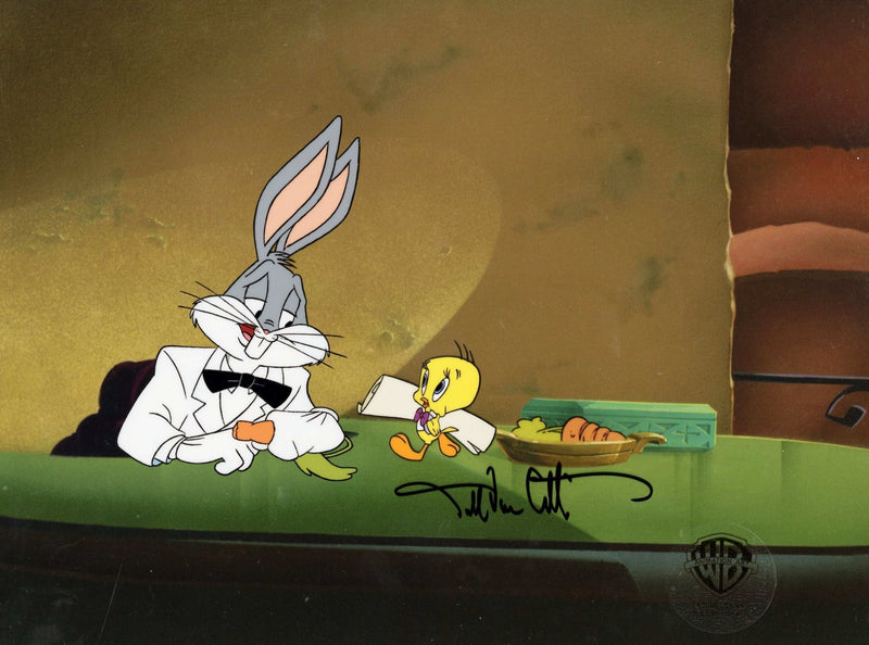 Looney Tunes Original Production Cel Signed By Darrell Van Citters: Bugs Bunny Tweety Bird - Choice Fine Art