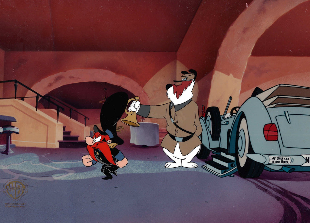 Looney Tunes Original Production Cel Signed By Darrell Van Citters: Sam Sheepdog and Yosemite Sam - Choice Fine Art