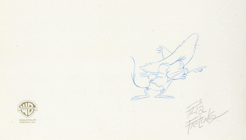 Looney Tunes Original Production Cel with Matching Drawing: Daffy Duck and Speedy Gonazales - Choice Fine Art