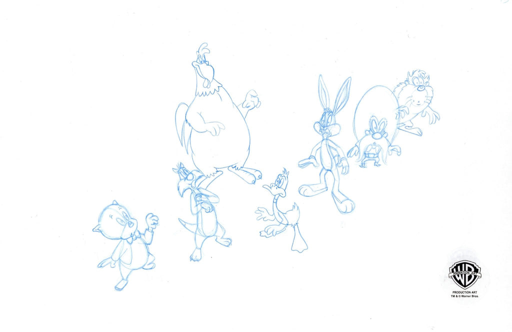 Looney Tunes Original Production Double Sided Drawing: Looney Tunes Cast - Choice Fine Art