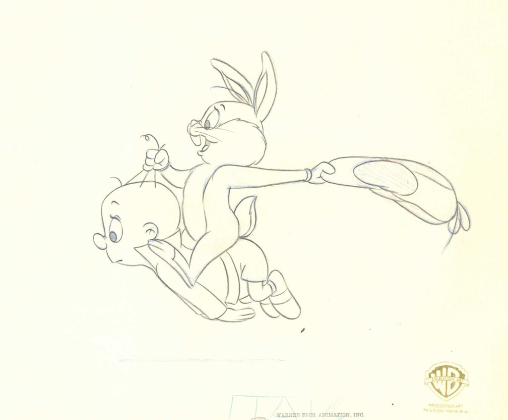 Looney Tunes Original Production Drawing: Baby Bugs Bunny and Baby Elmer - Choice Fine Art