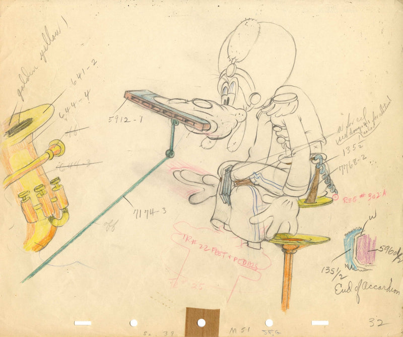 Mickey's Amateurs Original Production Drawing: Goofy - Choice Fine Art