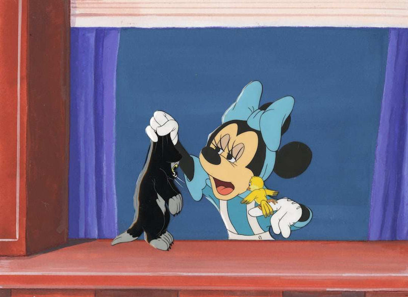 Original Production Cel: Minnie Mouse, Figaro, and Frankie - Choice Fine Art