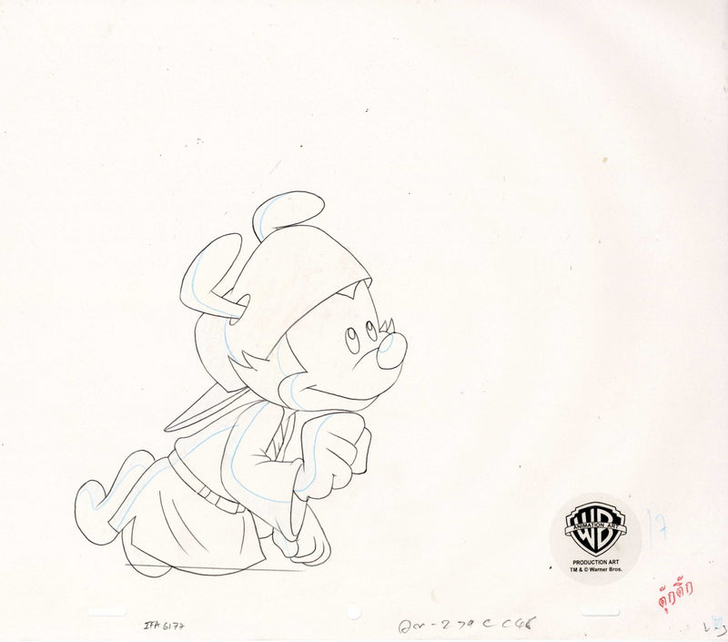 Pinky And The Brain Original Production Cel with Matching Drawing: Wak Skylicker and Slappy Wanna Nappy - Choice Fine Art
