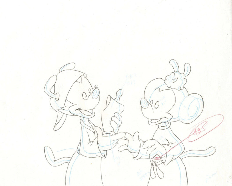 Pinky and the Brain Original Production Drawing: Princess Dot and Wakk Skylicker - Choice Fine Art