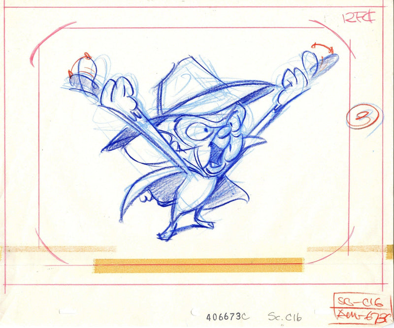 Pinky And The Brain Original Production Layout Drawing: Brain - Choice Fine Art