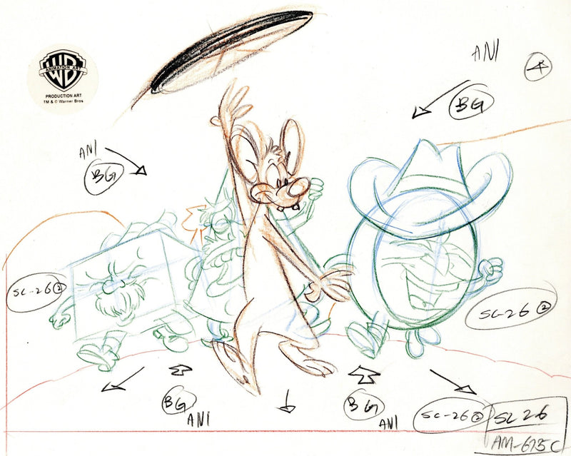 Pinky And The Brain Original Production Layout Drawing: Pinky - Choice Fine Art