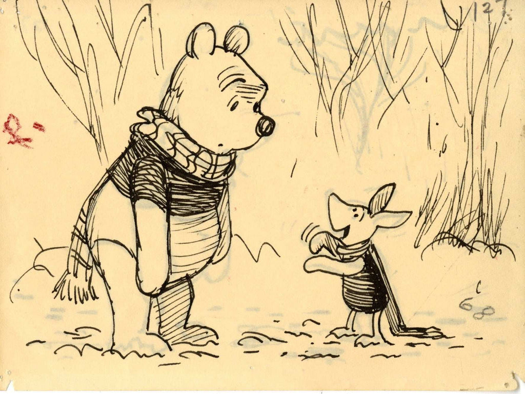 Pooh and Piglet Original Storyboard Drawing - Choice Fine Art