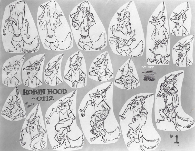 Robin Hood Original Production Model Sheet - Choice Fine Art