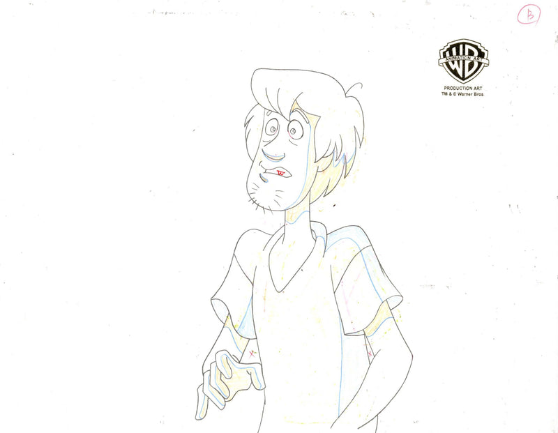 Scooby-Doo Original Production Cel with Matching Drawing: Scooby and Shaggy - Choice Fine Art