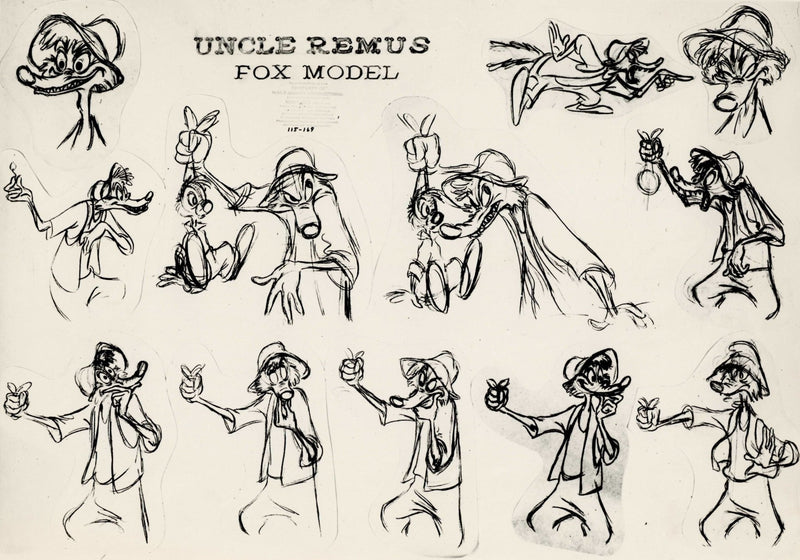 Song of the South Original Production Model Sheet: Uncle Remus Fox Model - Choice Fine Art