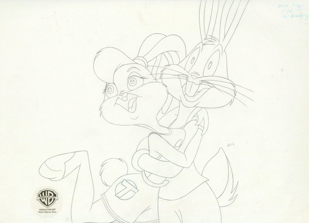 Space Jam Original Production Drawing: Bugs Bunny and Lola Bunny - Choice Fine Art