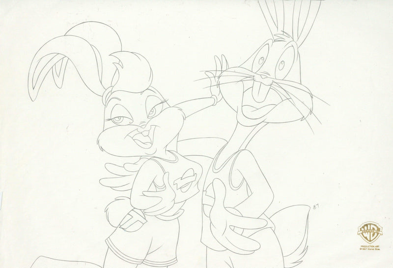 Space Jam Original Production Drawing: Lola and Bugs Bunny - Choice Fine Art