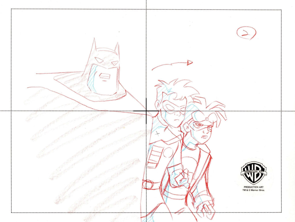 Static Shock Original Production Drawing: Static Shock, Batman, and Robin - Choice Fine Art