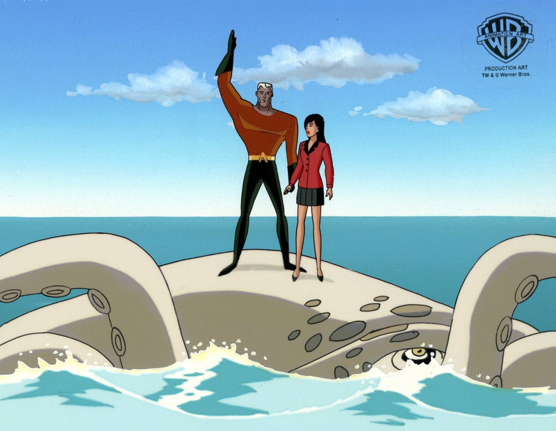 Superman the Animated Series Original Production Cel on Original Background: Aquaman and Lois Lane - Choice Fine Art