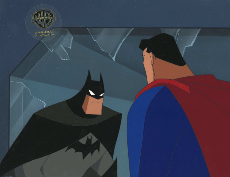 Superman the Animated Series Original Production Cel on Original Background: Batman and Superman - Choice Fine Art