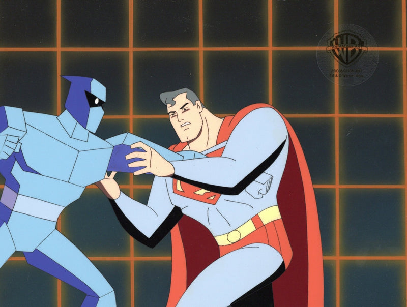 Superman the Animated Series Original Production Cel on Original Background: Superman and Death Fist Ninja - Choice Fine Art
