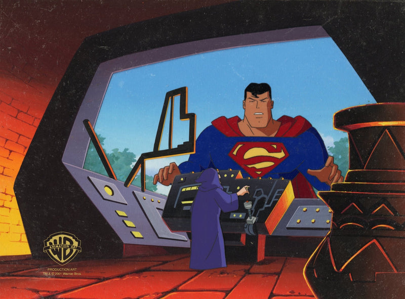 Superman the Animated Series Original Production Cel on Original Background: Superman and Desaad - Choice Fine Art