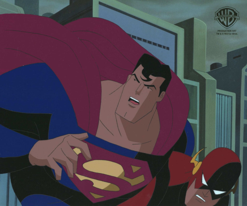 Superman the Animated Series Original Production Cel: Superman and Flash - Choice Fine Art
