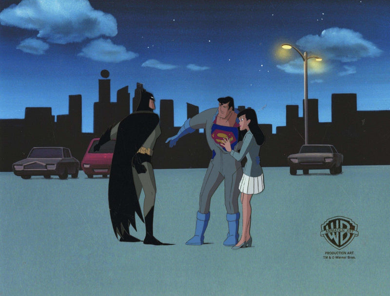 Superman the Animated Series Original Production Cel: Superman, Batman, and Lois Lane - Choice Fine Art