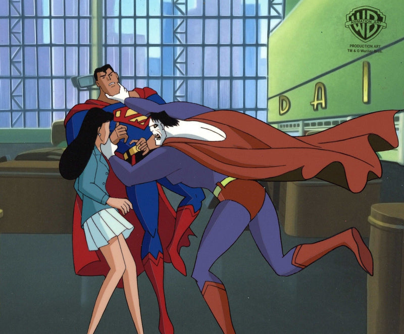 Superman the Animated Series Original Production Cel: Superman, Lois Lane, Bizarro - Choice Fine Art