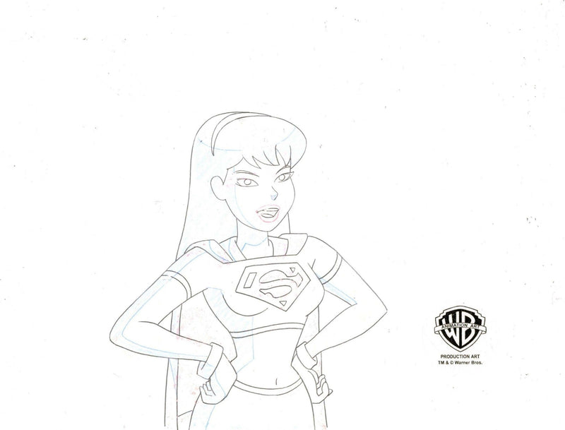 Superman the Animated Series Original Production Cel with Matching Drawing: Supergirl - Choice Fine Art