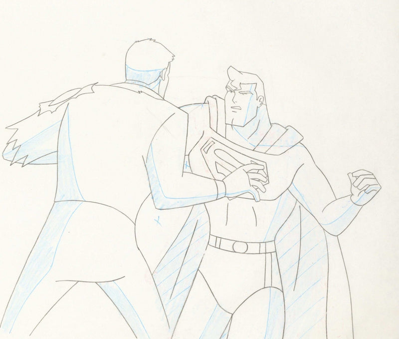 Superman the Animated Series Original Production Cel With Matching Drawing: Superman - Choice Fine Art