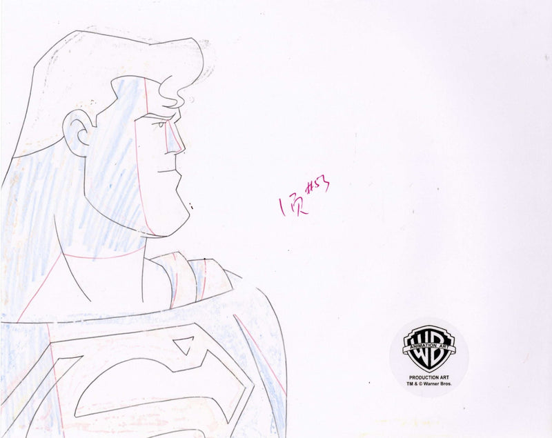 Superman the Animated Series Original Production Cel With Matching Drawing: Superman and Supergirl - Choice Fine Art
