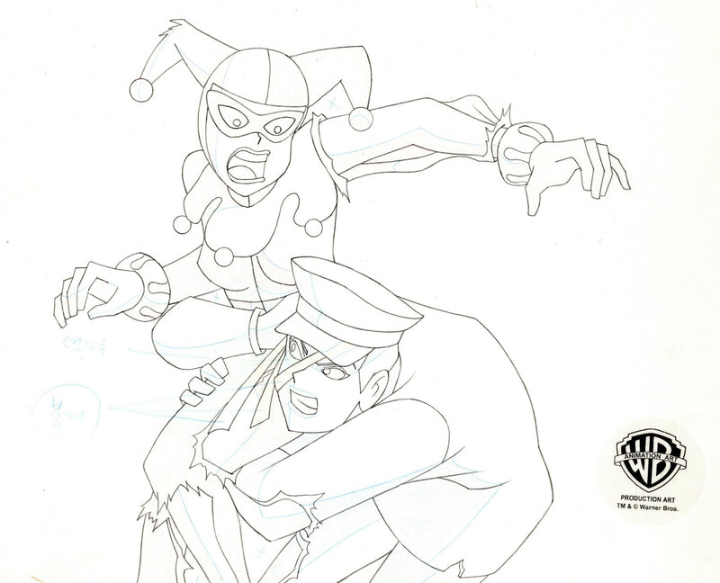 Superman the Animated Series Original Production Drawing: Harley Quinn and Mercy - Choice Fine Art