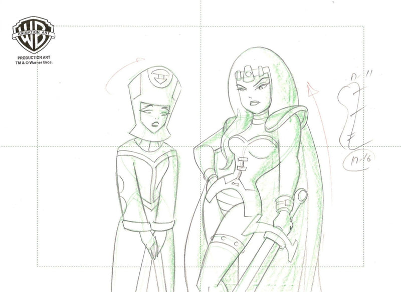 Superman the Animated Series Original Production Drawing: Maxima and Sazu - Choice Fine Art