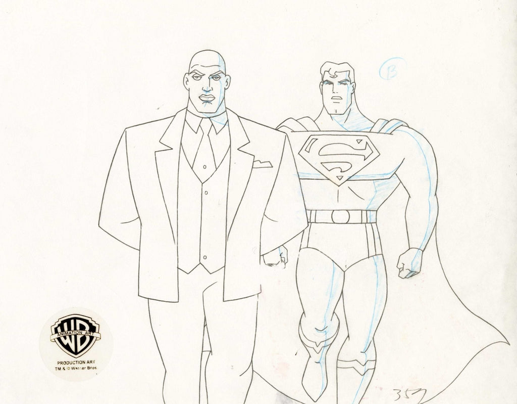 Superman the Animated Series Original Production Drawing: Superman and Lex Luthor - Choice Fine Art
