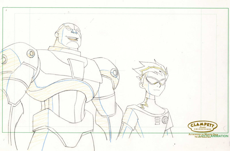 Teen Titans Original Production Drawing: Robin and Cyborg - Choice Fine Art