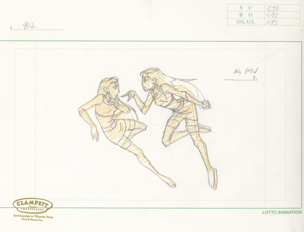 Teen Titans Original Production Drawing: Starfire and Blackfire - Choice Fine Art