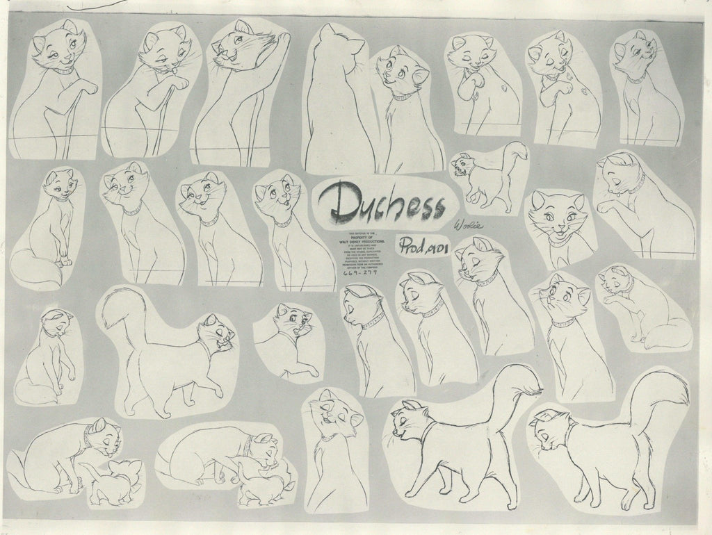 The Aristocats Original Production Model Sheet - Choice Fine Art