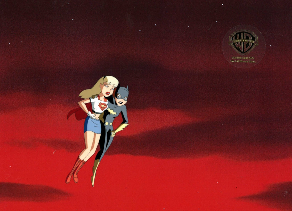 The New Batman Adventures Original Production Cel: Batgirl and Supergirl - Choice Fine Art