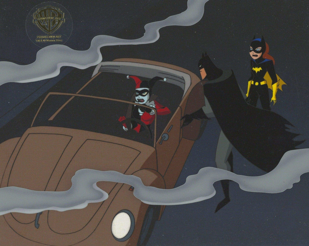 The New Batman Adventures Original Production Cel: Batman, Batgirl and Harley Quinn - Choice Fine Art