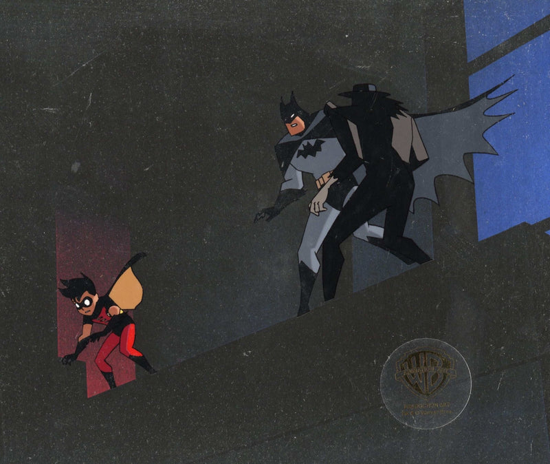 The New Batman Adventures Original Production Cel: Batman, Robin, and Scarecrow - Choice Fine Art
