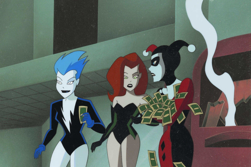 The New Batman Adventures Original Production Cel: Harley, Ivy and Livewire - Choice Fine Art